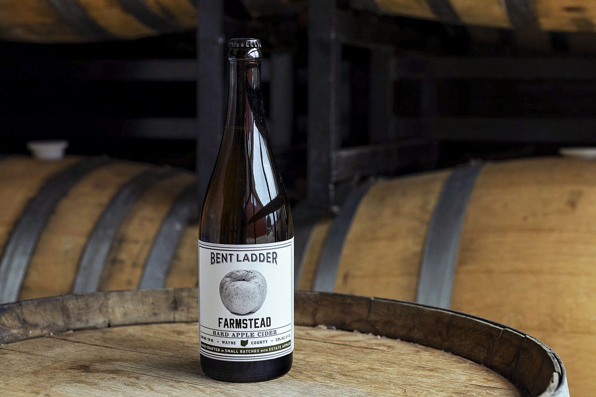 A bottle of Farmstead cider