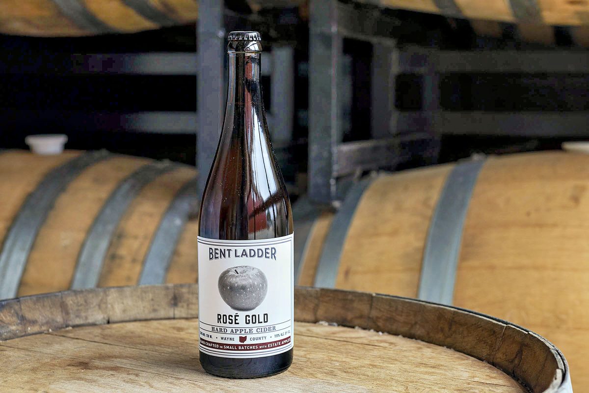 A bottle of Rosé Gold cider